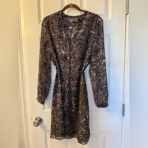 Ann Taylor Brown and Cream Patterned Dress